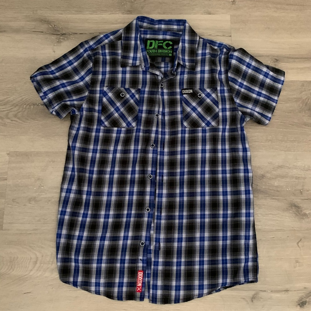 Blue/Black Youth Dixxon Button up Size L